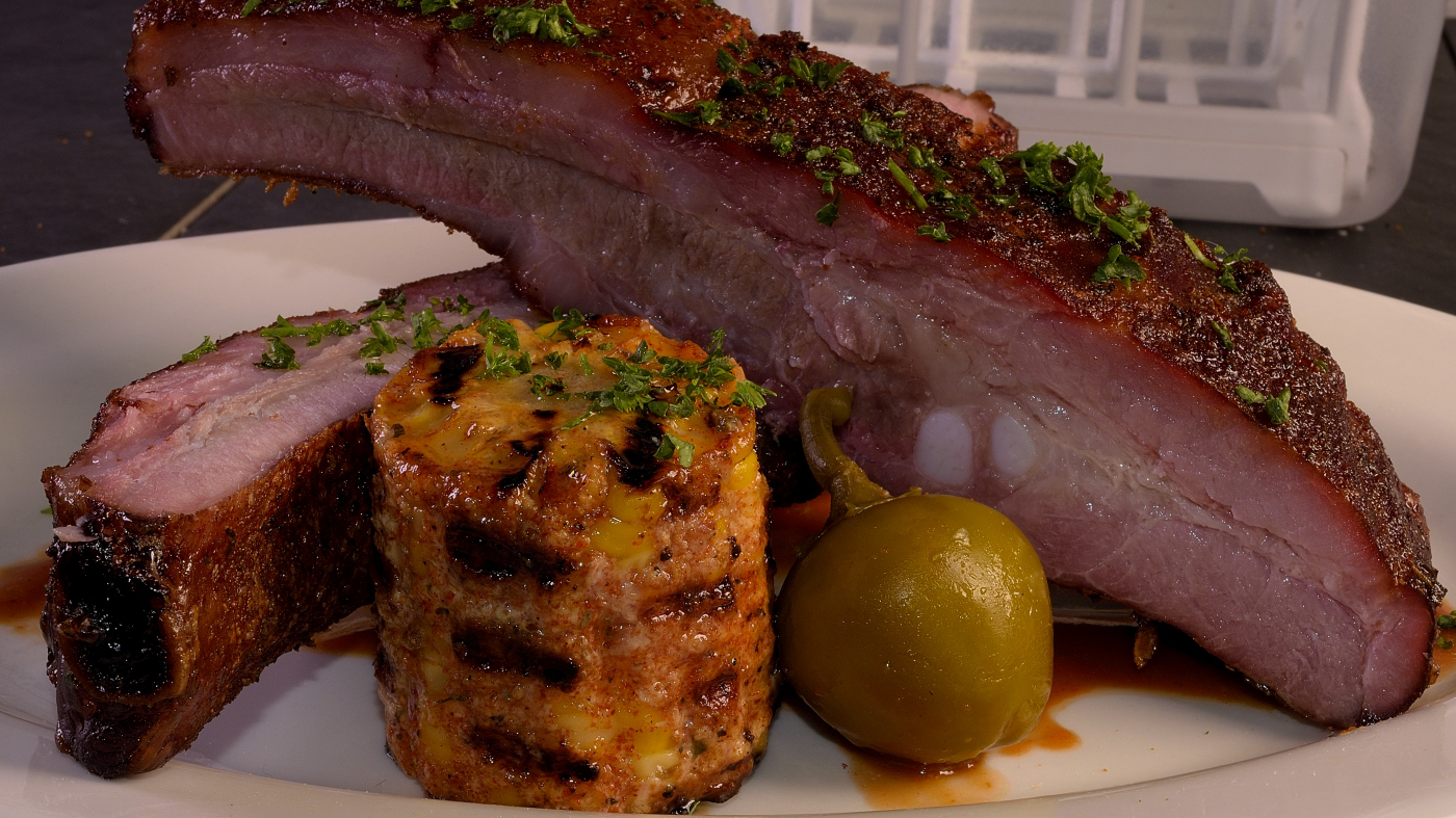 Sous-B-Q: Dry Rub Pork Spare Ribs